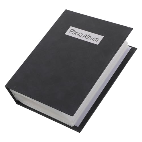 ARTIBETTER Álbum de Fotos Vertical 100 Ranuras, Libro Álbum de Scrapbooking con Fundas Transparentes para Postales y Sellos, Tamaño Mediano, Color Negro, Almacenamiento para Recuerdos