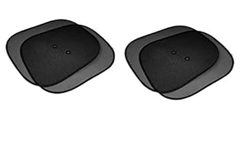 Autofetch Car Side Window Sunshades Stick On Sun Shade (Set of 4) (Black) for Ford Fiesta classic