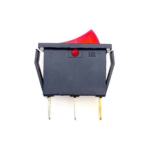 JZK 2x Rotes Licht EIN/AUS-Wippschalter 15A 250V 20A 125V AC 3 Anschlüsse SPST 3Pin Wippschalter EIN/AUS ON OFF Rechteckiger EIN-AUS-Netzschalter KCD 3-polig