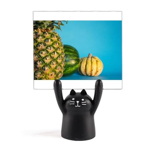 Support pour photo de chat noir anti-chute au motif ananas
