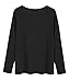 Latuza Women's Viscose Pajamas Top Long Sleeves Sleep Shirt XL Black