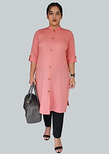Image of SINDOORI Collar Kurta for Women Solid Colour S to 6XL Plus Size Kurta for Women