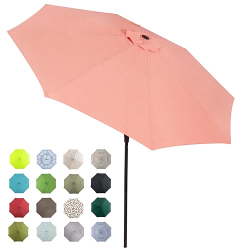 Image of Tempera Patio Market Outdoor Table Umbrella with Auto Tilt and Crank, Large Sun Umbrella with Sturdy Pole & Fade Resistant Canopy, Easy to Set