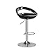 Taburete de Bar Negro ABS Taburete de Cocina Taburete Ajustable con Respaldo (Tamaño : 385mm)
