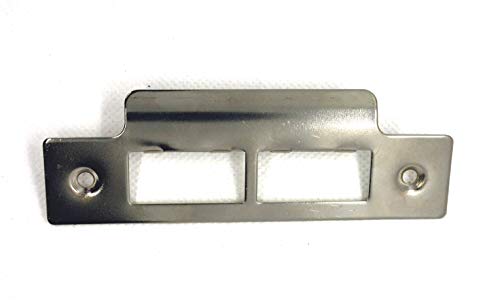 Double Strike Plate Polished Stainless Steel for Mortise Latch or Tubular Lock 114mm Length x 25mm Width (Total Plate Width 37mm) x 1mm Thick (Polished Stainless Steel)