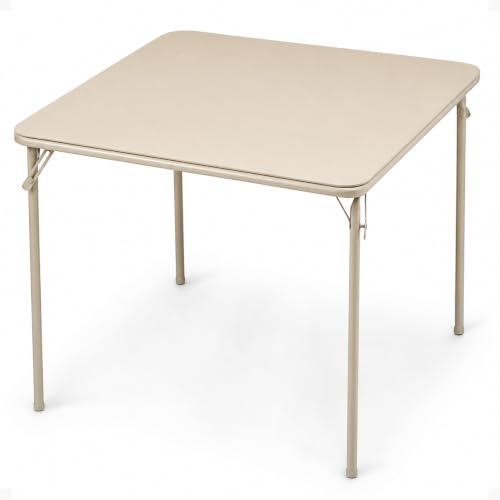Sudden Comfort Square Folding Dining Card Table, Buff Tan, 34 x 34 x 28 In - image 1