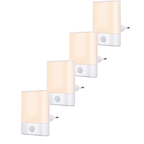 Brisun Nachtlicht Steckdose mit Bewegungsmelder, 4 Stück LED Nachtlicht...