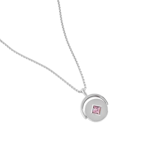 Alex and Ani Birthstone and Flower Flip Charm Adjustable Necklace, June, STS
