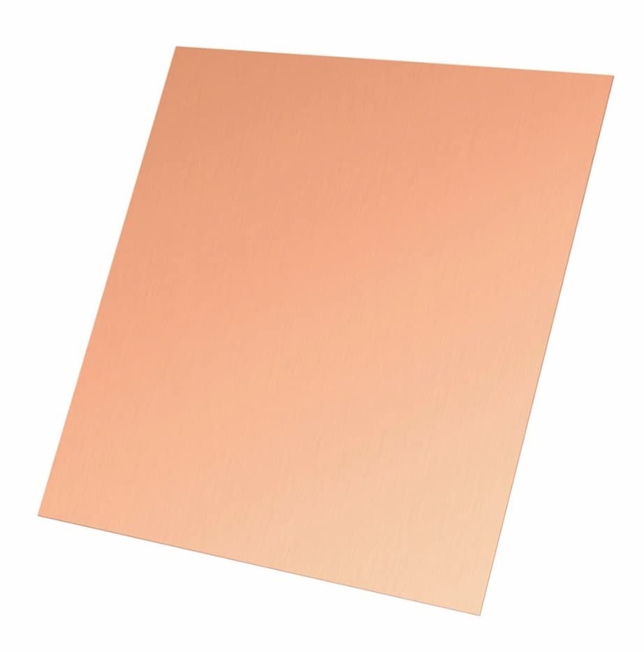 1 Unidad, 100x100mm, 200x200mm, 300x300mm, 0,8mm, 1mm, 2mm, 3mm, 4mm, T2, Placa de Cobre, lámina de Cobre, Piel, Cobre Rojo, Cobre púrpura (Color : 4mm, Size : 200x200mm)