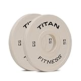 Titan Fitness 1.25 LB Change Plate Set, White Color-Coded, Fit Standard Olympic Barbells, Steel Plates with Rubber-Coated Matte Finish, 51MM Collar Opening