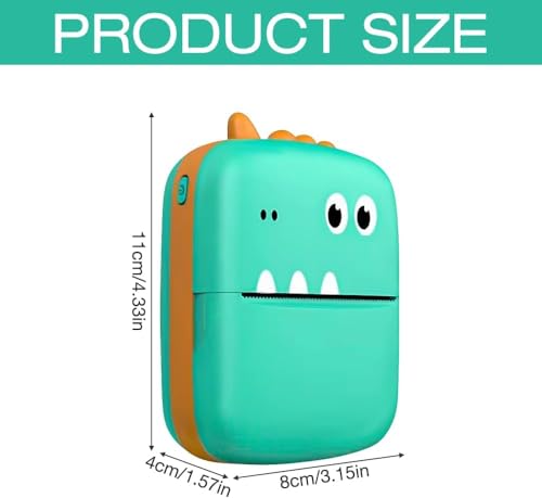 Image of Magicwand Dinosaur Inkless Portable Mini Thermal Bluetooth Printer Compatible with Any iOS & Android Mobile Device for Birthday Messages,Notes,Journal