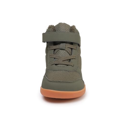 Kids Winter Barefoot Shoes, Wide Toe Box Barefoot Winter Warm Shoes for Boys Girls, Zero Drop Sole Fur Lined High Top Snow Boots3