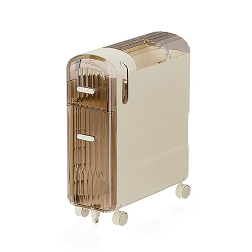 Slim Storage Trolley for Small Spaces Tall Narrow Storage Cabinet for Bathroom and Kitchen...