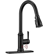 Touchless Kitchen Faucet Sensor Single Handle with 3 Modes Pull Down Sprayer Matte Black Pull Out...