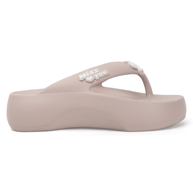 Image of Sukun BTRFLY Women's Soft Anti-Skid Flip-Flops Stylish Comfortable Waterproof Slip-On Slippers for Daily Use