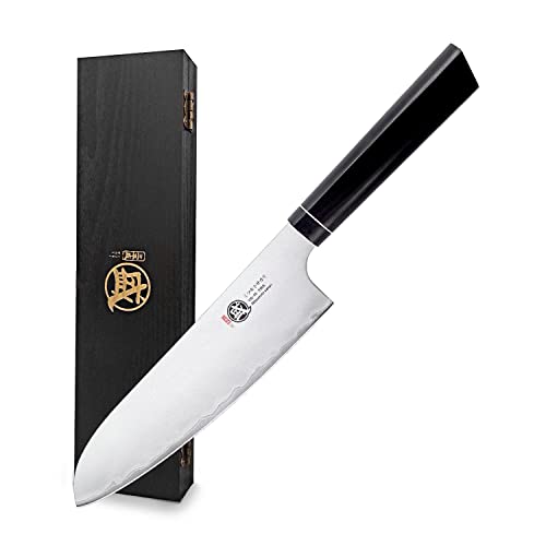 Mitsumoto Sakari 17 Cm Cuchillos Japoneses Santoku, Cuchillo Cocina Para Carne Forjado A Mano, Cuchillos Cocina Profesional Cuchillo Chef Vg-10 Damasco Mango G10 Y Caja De Regalo Mitsumoto Sakari 17 Cm Cuchillos Japoneses Santoku, Cuchillo Cocina Para Carne Forjado A Mano, Cuchillos Cocina Profesional Cuchillo Chef Vg-10 Damasco Mango G10 Y Caja De Regalo