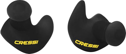 CRESSI Dry Ear Plugs Black   Tapones de Silicona, Ideales para Evitar la Entrada de Agua durante la Natación, Negro, Talla Única, Adultos