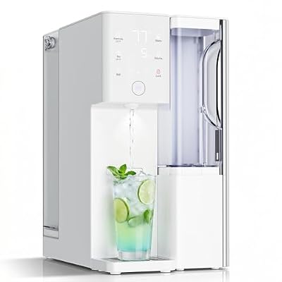 HUMHOLD Water Filter Countertop Reverse Osmosis System 5-in-1 Countertop Water Filtration, 4:1 Pure to Drain, TDS & Filter Life & Autofill Pitcher, No Installation Required Portable Water Purifier