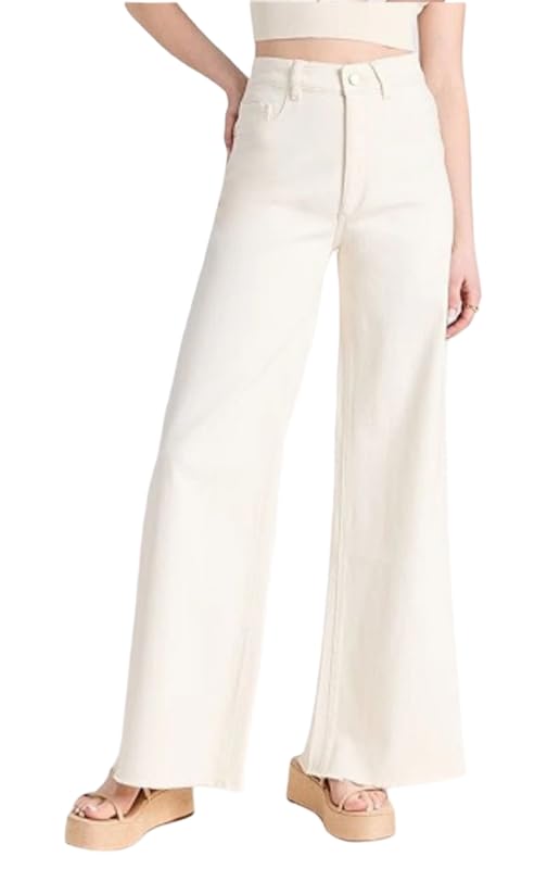 Women’s Cream High Waist Denim Jeans | Straight, Relaxed, Wide Leg & Baggy Fit | High Rise Loose Oversized Denim Pants for Women(WD_Cream_I_28)-image-49