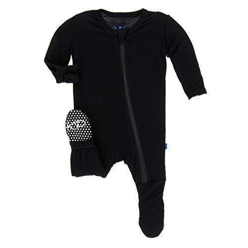 KicKee Pants Solid Footie with Zipper (Midnight - 0-3 Months)