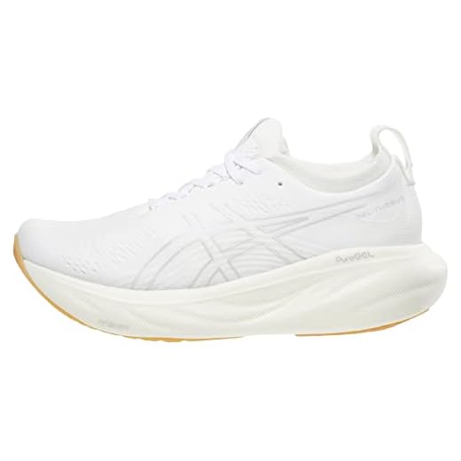 ASICS Gel-Nimbus 25 Tênis de corrida feminino, Branco/Branco, 43