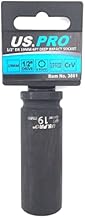 US PRO Single 19mm Deep Impact Socket Metric 1/2" Drive 3861