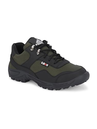 Image of Leo Men's Black Light Weight Casual Waterproof Shoes for Trekking, Hiking & Other Outdoor Activities