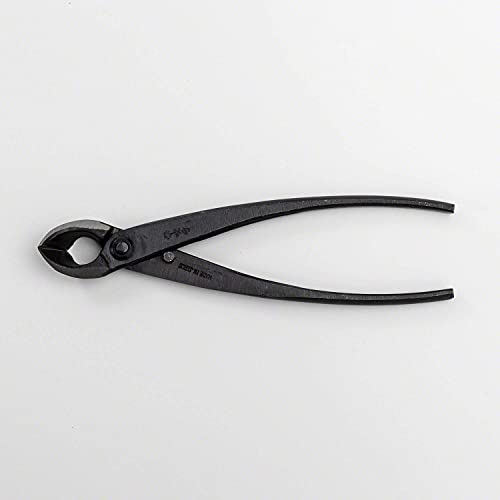 Wazakura Handgeschmiedete Bonsai-Zange 200 mm, Made in Japan - Konkavzange Schwarz