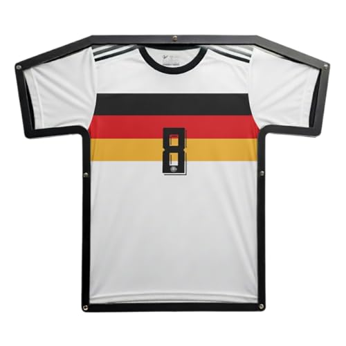 Trikotrahmen in T-Form Kinder (XS - S) Anthrazit für T-Shirts Fußballtrikots Sporttrikots bruchsicheres ultraklares Acrylglas robuster 3D Bilderrahmen inkl. Halterung und Montagematerial