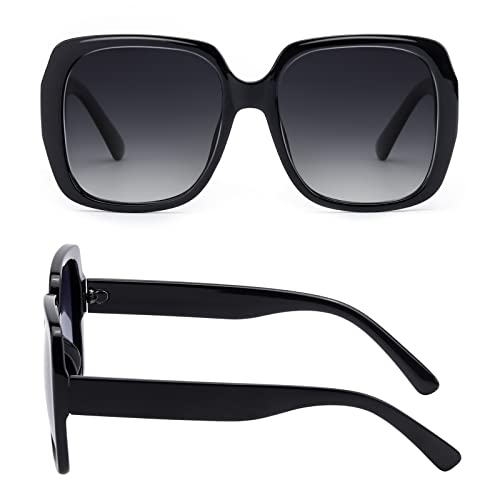 Oversized Square Suglasses for Women Polarized, Fashion Vintage Classic Shades for Outdoor UV Protection2