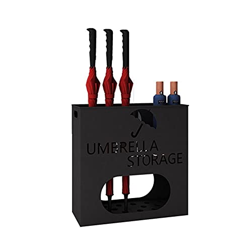 Paragüeros Paragüero Negro Moderno,Paragüero Hueco De Hierro De Metal,Cubo De Almacenamiento De Paraguas De Entrada De Oficina De Negocios En Casa Portátil,2 Tamaños (Size : 50x20x50cm)