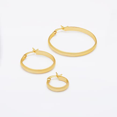 Amazon Essentials 14K Gold or Sterling Silver Plated Polished Dome Hoop4