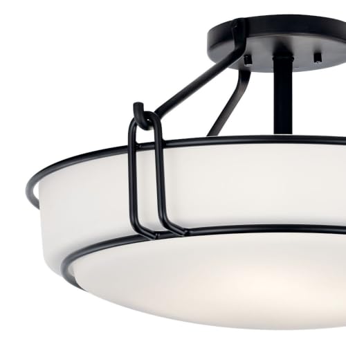 Kichler Alkire 22" 4-Light Semi-Flush Mount Light, Black by Kichler - Used condition - Image 2