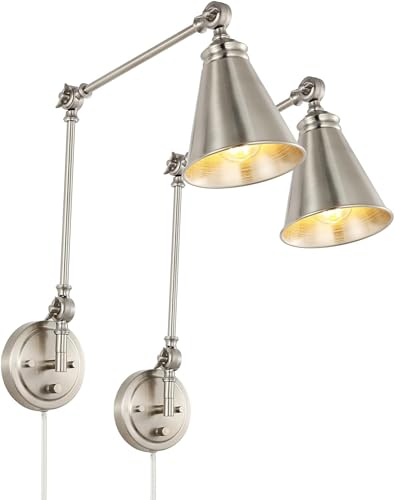 Lampe de plafond salle de bain et applique murale industrielle orientable en laiton