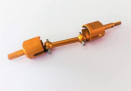PrecisionGeek Orange Aluminium Alloy Axle Shaft Dog Bone & Wheel Adapter Set for Tamiya TT01 / TT02 1:10 RC - Image 2