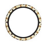 Steering Wheel Cover for Women Men, Cartoon Teddy Bears Hearts Start Print Universal 15 Inch Neoprene Steering Wheel Covers Non-Slip Car Accessories