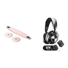 SteelSeries Nova Bundle Arctis Nova Pro Headset + Nova Booster Pack - Rose Quartz Headband, Customizable Speaker Plates - Hi-Fi Drivers, ANC - Infinity Power System - ClearCast Gen 2 Mic - PS5, PS4,