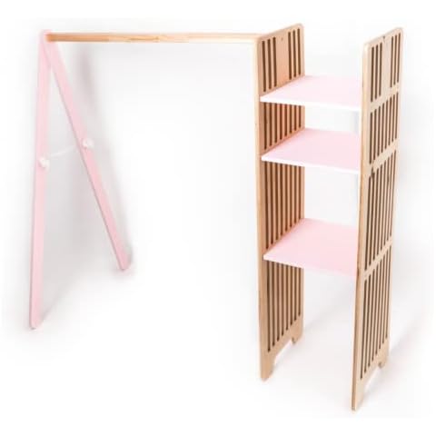 EWART WOODS Kindergarderobe Holz Kleiderständer Kleiderschrank Kinder Verkleiden Aufbewahrung Kleinkind Kleiderschrank Montessori Zimmer Möbel Cover