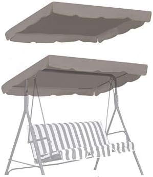 BenefitUSA Canopy ONLY Outdoor Patio Swing Canopy Replacement Porch Top Cover for Seat Furniture (77x43, Taupe)