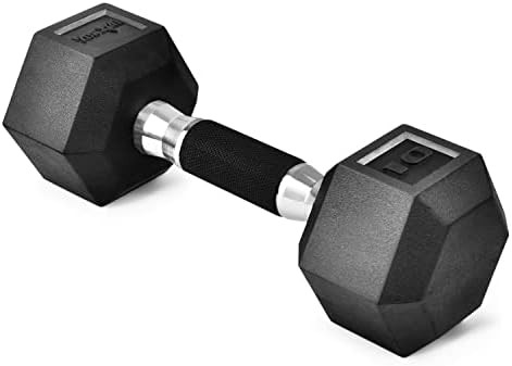 Yes4All Hex Dumbbell Rubber Grip - Premium heavy weight Dumbbell - 10lbs