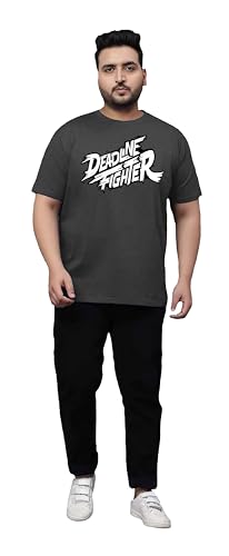 Image of West Gate Clothing Plus Size Cotton T-Shirt for Men | XL, 2XL, 3XL, 4XL, 5XL | Black, Red, White, Blue, Grey Melange | Mens Combo