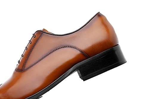 Desai Men’s Dress Shoes With Genuine Leather In Classic Formal Oxford Leather Shoes For Men(8 M Us,Brown) #TOP4