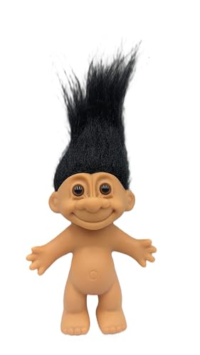 Troll Doll Black Hair Vintage Retro 5 inch Collectible Gift Figure