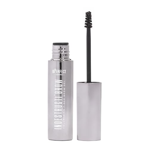 BPerfect Indestructi’Brow – Brow Fiber Gel Mascara with Sweat-Proof Microfibres for Volume, Hold & Colour – Charcoal (For Silver, Ash Brown, Dark Brown & Black Hair), 8ml