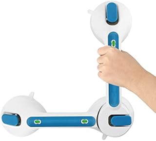 Newthinking Rotatable Suction Grab Rails for Bathroom, Powerful Suction Shower Handles with Indicator and Adjustable Angle, Suction Safety Shower Grab Handles Mobility Aids for Elderly Disabled