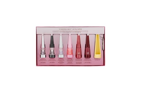 VT COSMETICS Reedle Shot Lip Plumper Set (6 Colors + Silicone Keyring), Glossy Shine, Intense Lip Plump, Hydrating & Volumizing Lip Gloss Kit, K-Beauty Lip Care Gift Set, Valentines Day Gifts