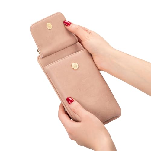 Image of Claasico Crossbody Phone Purse for Women - RFID Phone Case Wallet w /Magnetic Closure & Separate Zipper Pocket Crossbody Bag
