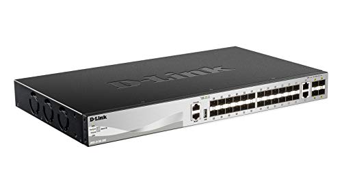D-Link 30-Port Gigabit Ethernet Switch, Lite Layer 3 Stackable Managed, 24x SFP Ports, 2X 10GBase-T, 4X 10G SFP+ Ports (DGS-3130-30S)