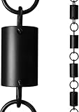 Monarch Rain Chains Aluminum Cylinder Black Rain Chains for Gutters – 8.5 ft Black Decorative Rainchain...