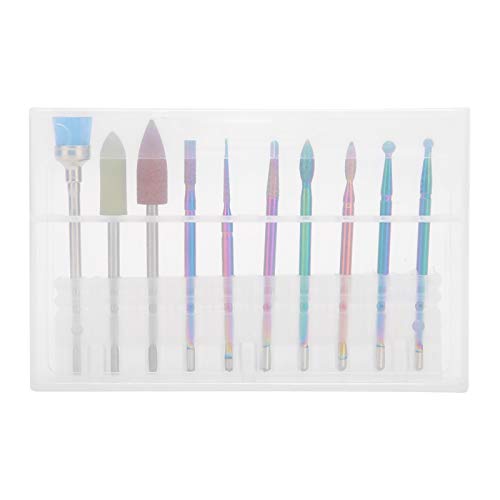 Yizisecce para tungsteno acero pulido de uñas de muelle taladro de clavos de taladro de clavos juego de cepillo de polvo, 10 piezas
